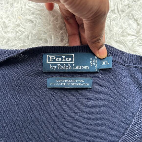 Polo by Ralph Lauren Blue Sweater Vest Size XL - Picture 6 of 7